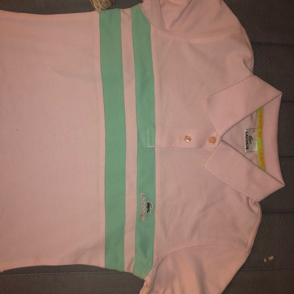 Baby Pink & Turquoise Lacoste Polo